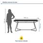 Imagem de Conjunto Mesa Retangular 180cm X 75,5cm com 2 Bancos Varetas Preto