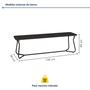 Imagem de Conjunto Mesa Retangular 180cm X 75,5cm com 2 Bancos Varetas Preto