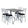 Imagem de Conjunto Mesa Retangular 70x120cm Cinza Com 4 Cadeiras Epoxi