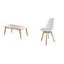 Imagem de Conjunto Mesa Retangular Vidro/MDF com 6 Cadeiras Saarinen PP
