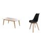 Imagem de Conjunto Mesa Retangular Vidro/MDF com 6 Cadeiras Saarinen PP