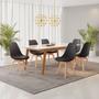 Imagem de Conjunto Mesa Retangular Vidro/MDF com 6 Cadeiras Saarinen PP