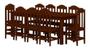 Imagem de Conjunto Mesa Safira Em Madeira Maciça 220x88 Com 10 Cadeiras Castanho 