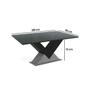 Imagem de Conjunto: Mesa Sala Jantar Amora Tampo Madeirado c/ Vidro 90x180cm e 8 Cadeiras 2CAD142 Freijo/Preto fosco/Vidro preto - Suede Bege - Kappesberg