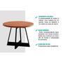 Imagem de Conjunto: Mesa Sala Jantar Átria 1594 Aço c/ Tampo Madeirado 100cm e 4 Cadeiras 1736 Rose/Freijó/Nogal - Rose/Areia - Caramelo - Carraro