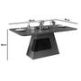 Imagem de Conjunto: Mesa Sala Jantar Dala Tampo Madeirado c/ Vidro Curvo 180x90cm e 6 Cadeiras Julia Off White - Freijo/Suede Lunar - DJ Móveis