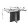 Imagem de Conjunto: Mesa Sala Jantar Hera Tampo Madeirado c/ Vidro 120x90cm e 4 Cadeiras Vitória Cedro/Off White - Ipe/Linho Neve - DJ Móveis