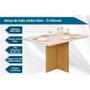 Imagem de Conjunto: Mesa Sala Jantar Hera Tampo Madeirado c/ Vidro 120x90cm e 4 Cadeiras Vitória Cedro/Off White - Ipe/Linho Neve - DJ Móveis