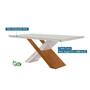 Imagem de Conjunto: Mesa Sala Jantar Imperatriz Tampo Madeirado c/ Vidro Canto Curvo 180x90 e 6 Cadeiras Londrina Imbuia/Off White - Suede Marrom - Rufato
