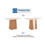 Imagem de Conjunto: Mesa Sala Jantar Orus c/ Tampo Madeirado 120x80cm e 4 Cadeiras Isa Nature/Off White - Linho Bege - Henn
