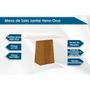 Imagem de Conjunto: Mesa Sala Jantar Orus c/ Tampo Madeirado 120x80cm e 4 Cadeiras Isa Nature/Off White - Linho Bege - Henn