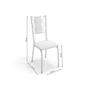 Imagem de Conjunto: Mesa Sala Jantar Volga c/ Tampo Vidro 95cm + 4 Cadeiras Lisboa Cromado/Courano Nude - Kappesberg