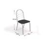 Imagem de Conjunto: Mesa Sala Jantar Volga c/ Tampo Vidro 95cm + 4 Cadeiras Noruega Cromado/Courano Branco - Kappesberg