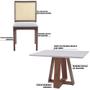 Imagem de Conjunto Mesa Shell com Tampo de Vidro 160x90 cm e 6 Cadeiras Steve Amêndoa G55 - Gran Belo