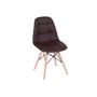 Imagem de Conjunto Mesa Square Redonda Branco 80 com 2 Cadeiras Eiffel Botonê - Marrom