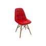 Imagem de Conjunto Mesa Square Redonda Branco Fosco 88cm com 4 Cadeiras Eiffel Botonê - Vermelho