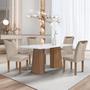 Imagem de Conjunto Mesa Stella Ripada 120cm com 4 Cadeiras Stella Tampo Smart Plus com Vidro