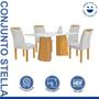 Imagem de Conjunto Mesa Stella Ripada 120cm com 4 Cadeiras Stella Tampo Smart Plus com Vidro