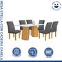 Imagem de Conjunto Mesa Stella Ripada 170cm com 6 Cadeiras Canela Tampo Smart Plus com Vidro