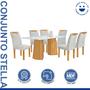 Imagem de Conjunto Mesa Stella Ripada 170cm com 6 Cadeiras Stella Tampo Smart Plus com Vidro