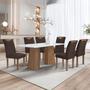 Imagem de Conjunto Mesa Stella Ripada 170cm com 6 Cadeiras Stella Tampo Smart Plus com Vidro