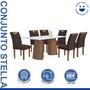Imagem de Conjunto Mesa Stella Ripada 170cm com 6 Cadeiras Stella Tampo Smart Plus com Vidro