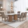 Imagem de Conjunto Mesa Stella Ripada 170cm com 6 Cadeiras Stella Tampo Smart Plus com Vidro