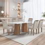 Imagem de Conjunto Mesa Stella Ripada 170cm com 6 Cadeiras Stella Tampo Smart Plus com Vidro