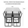 Imagem de Conjunto Mesa Vidro 4 Cadeiras Pequena Estofado Industrial White