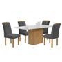 Imagem de Conjunto Mesa Zara 120cm com 4 Cadeiras Arizona Tampo Smart Plus com Vidro