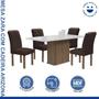 Imagem de Conjunto Mesa Zara 120cm com 4 Cadeiras Canela Tampo Smart Plus com Vidro