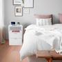 Imagem de Conjunto Mesas de Cabeceira 30cm Branco Estilo Cômoda com 2 Gavetas e 1 Nicho Para Quarto Lateral da Cama