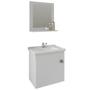 Imagem de Conjunto MGM Kit Íris Armário Com Cuba Espelheira 44cm 100% MDF 1 Compartimento Cor Branco