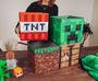 Imagem de Conjunto Minecraft 4 Cestos 10  Creeper, TNT, Grama, Mesa  Organizador Gamer