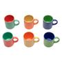 Imagem de Conjunto Mini Canecas Xícaras de Café em Ceramica Coloridas Com Alça 6 Peças