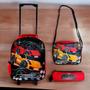 Imagem de Conjunto Mochila Lancheira Térmica e Estojo Escolar Aranha Carros e Princesas Menino e Menina Modelos
