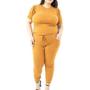 Imagem de Conjunto moda plus size calça jogger e blusa manga curta princesa feminino