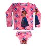 Imagem de Conjunto Moda Praia Infantil Menina Blusa Térmica Biquini 2 peças Personagens