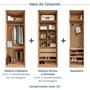 Imagem de Conjunto Modulado Joy 3 Peças Cabideiros, Nicho com 2 Gavetas e Sapateira Cabecasa Madeiramadeira