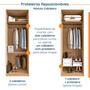Imagem de Conjunto Modulado Joy 3 Peças Cabideiros, Nicho com 2 Gavetas e Sapateira Cabecasa Madeiramadeira