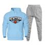 Imagem de Conjunto Moletom Canguru Com Capuz Estampa New York Basketball Calça Flanelada Cordao Ajustavel