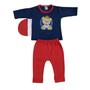 Imagem de Conjunto Moletom grosso para bebê 0-4 meses menino com touca