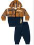Imagem de Conjunto Moletom Infantil Menino Flanelado com Capuz Aberto com Zíper - Elian