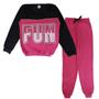 Imagem de Conjunto Moletom Juvenil Feminino Blusa Calça Flanelado punhos, Roupa inverno menina Agasalho infantil  Tamanho 10 12 14 16