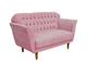 Imagem de Conjunto Namoradeira Com 2 Poltronas Juliana Suede Rosa - DL Decor