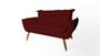 Imagem de Conjunto Namoradeira Decorativa e Poltronas Opala Pés Palito Suede Bordo Web Shop Moveis