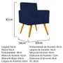 Imagem de Conjunto Namoradeira e 02 Poltronas Arenzza Palito Mel Suede Azul Marinho - DAMAFFÊ MÓVEIS