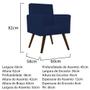 Imagem de Conjunto Namoradeira e 02 Poltronas Beatriz Palito Tabaco Suede Azul Marinho