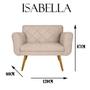 Imagem de Conjunto Namoradeira e 1 Poltrona Isabella Sala de Estar Suede Preto - LM DECOR