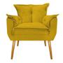 Imagem de Conjunto Namoradeira e 2 Poltronas Decorativas Apolo Pés Palito Mel material sintético Amarelo